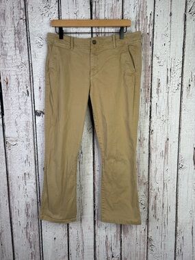 GAP Women’s Size 10 Mission Tan Khaki Kick Crop Bootcut Pants Mid‎ Rise Cropped
